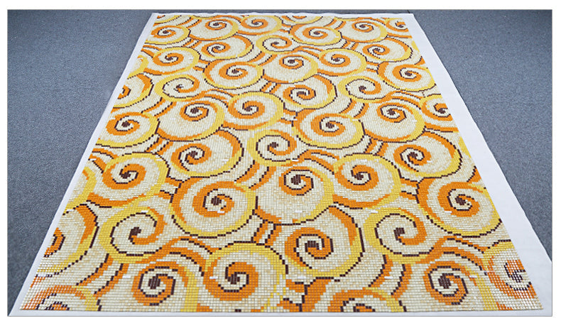 TST Mosaic Collages Golden Auspicious Clouds Parquet Crystal Glass Wall Backsplash