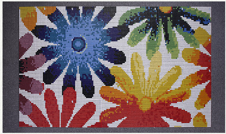 TST Mosaic Collages Candy Color Flowers Patterns Art Mosaic Tiles Colorful Childhood