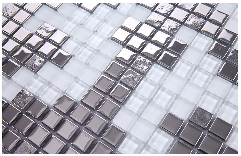 TST Mosaic Collages Silver Vine Leaves Beautiful Pattern Deco Art Mosaic Tiles