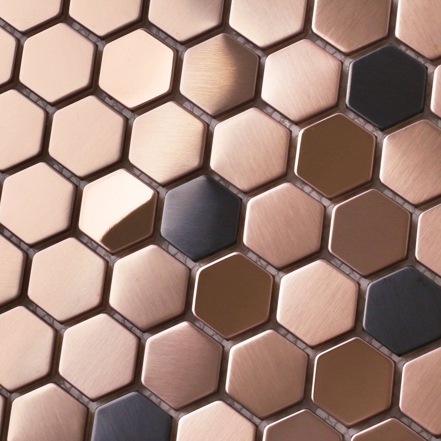 Hexagon Mosaic Tile Bronze Copper Metallic Kitchen Backsplash Tile Bath Shower Floor Tiles (Pack of 5)