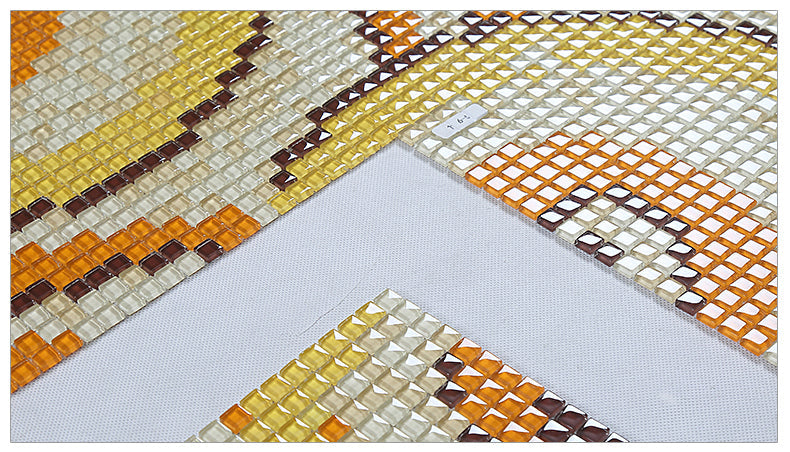 TST Mosaic Collages Golden Auspicious Clouds Parquet Crystal Glass Wall Backsplash