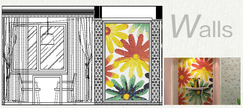 TST Mosaic Collages Candy Color Flowers Patterns Art Mosaic Tiles Colorful Childhood