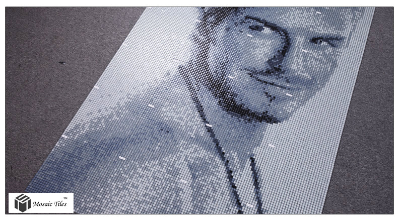 TST Mosaic Collages Black & White Crystal Glass Customize Portrait Photo Idol Star David Beckham