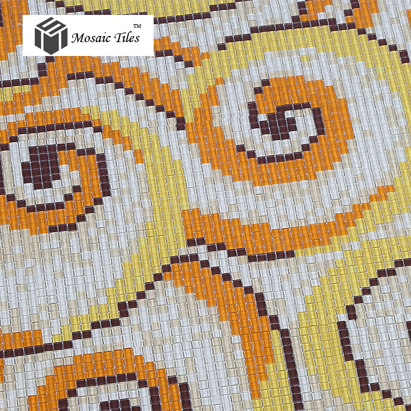 TST Mosaic Collages Golden Auspicious Clouds Parquet Crystal Glass Wall Backsplash