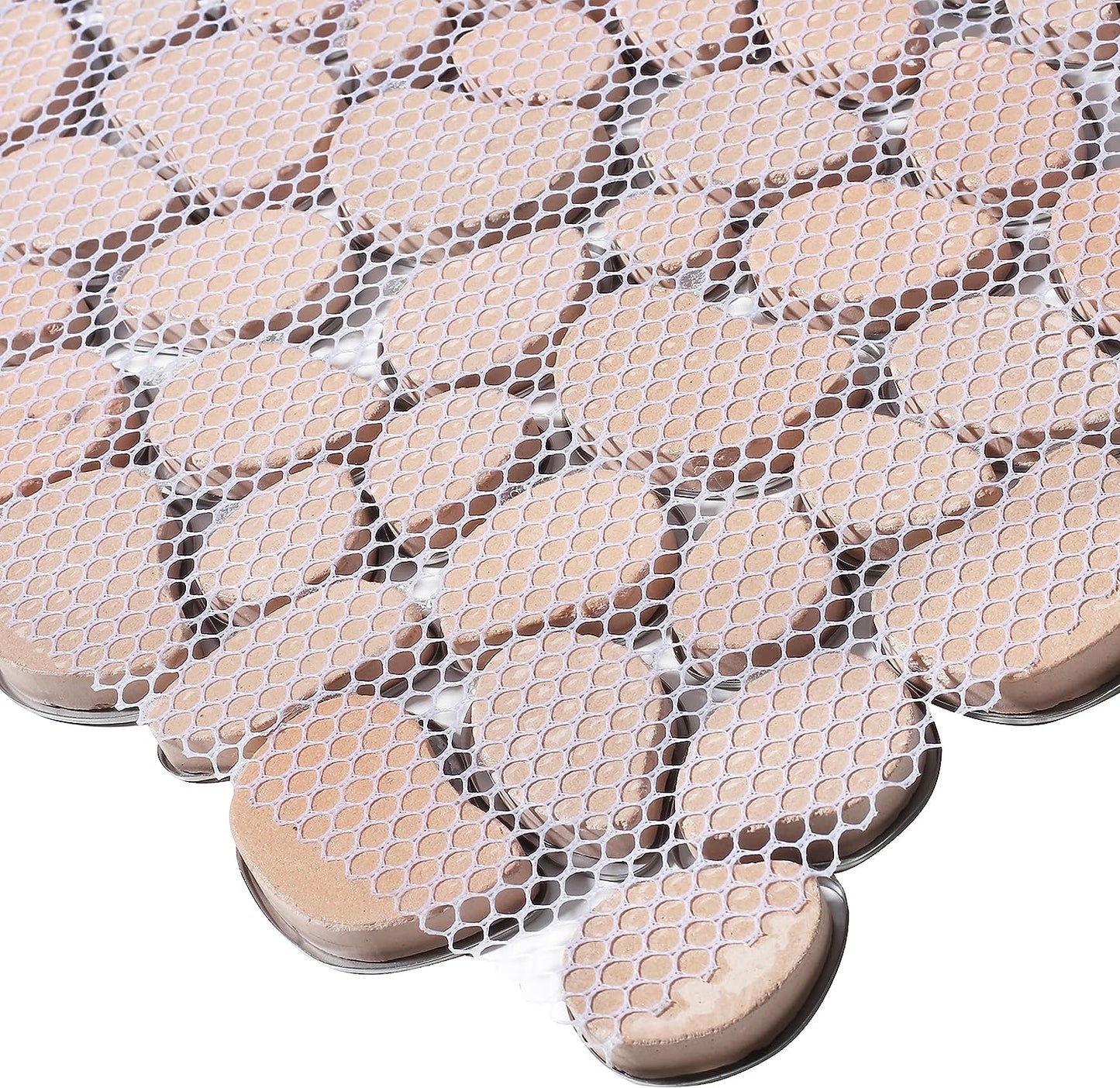 Golden Metal Pebble Mosaic Tiles,Stainless Steel Backsplash Tile,Gold Wall Tiles for Kitchen Bathroom Shower Backsplash (Pack of 5)