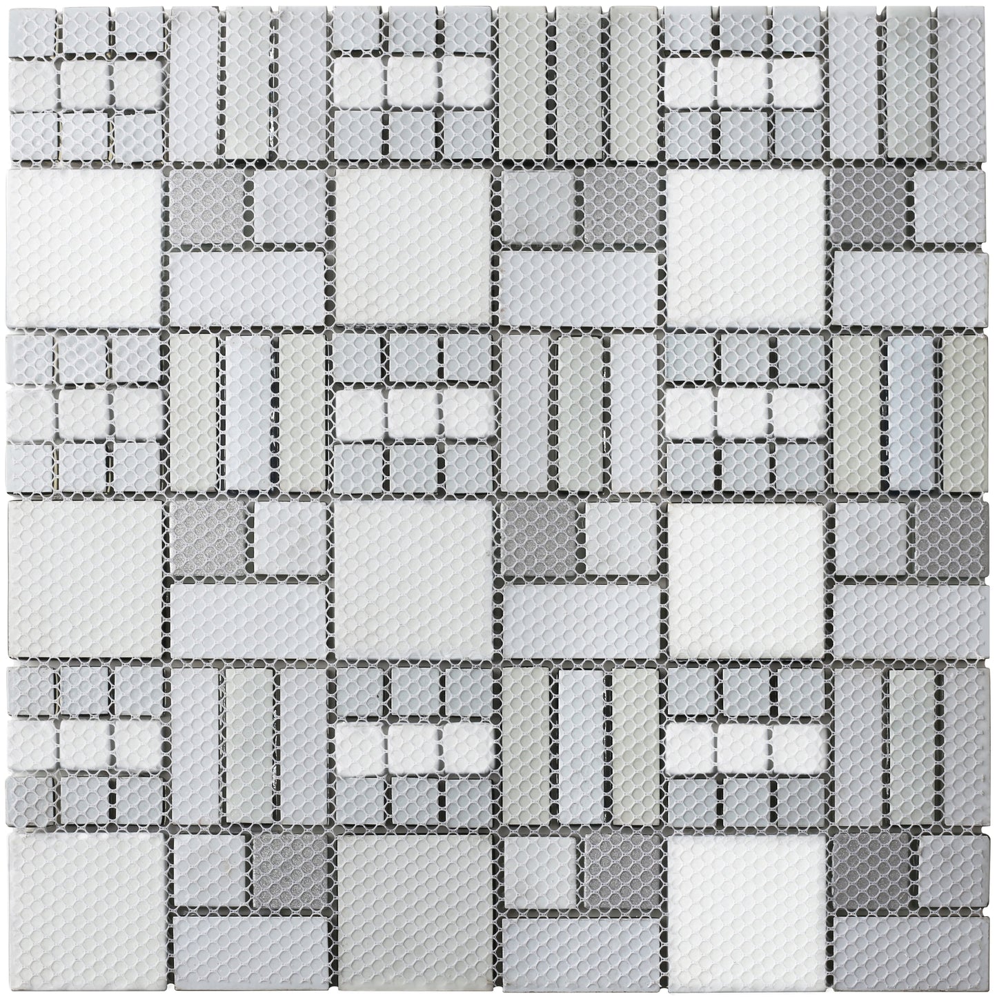 Glass Metallic Mosaic Tiles Silver Kitchen Backsplash Bathroom Shower Accent Wall Decor (Pack of 5)
