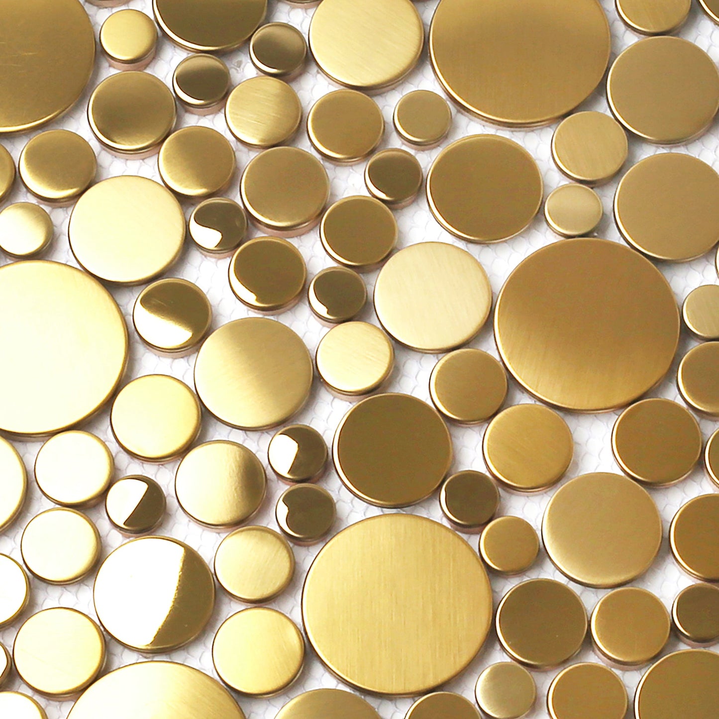 Wall Backsplash Tile Gold Bubble Mosaic Tile Kitchen Bathroom(Pack of 5)
