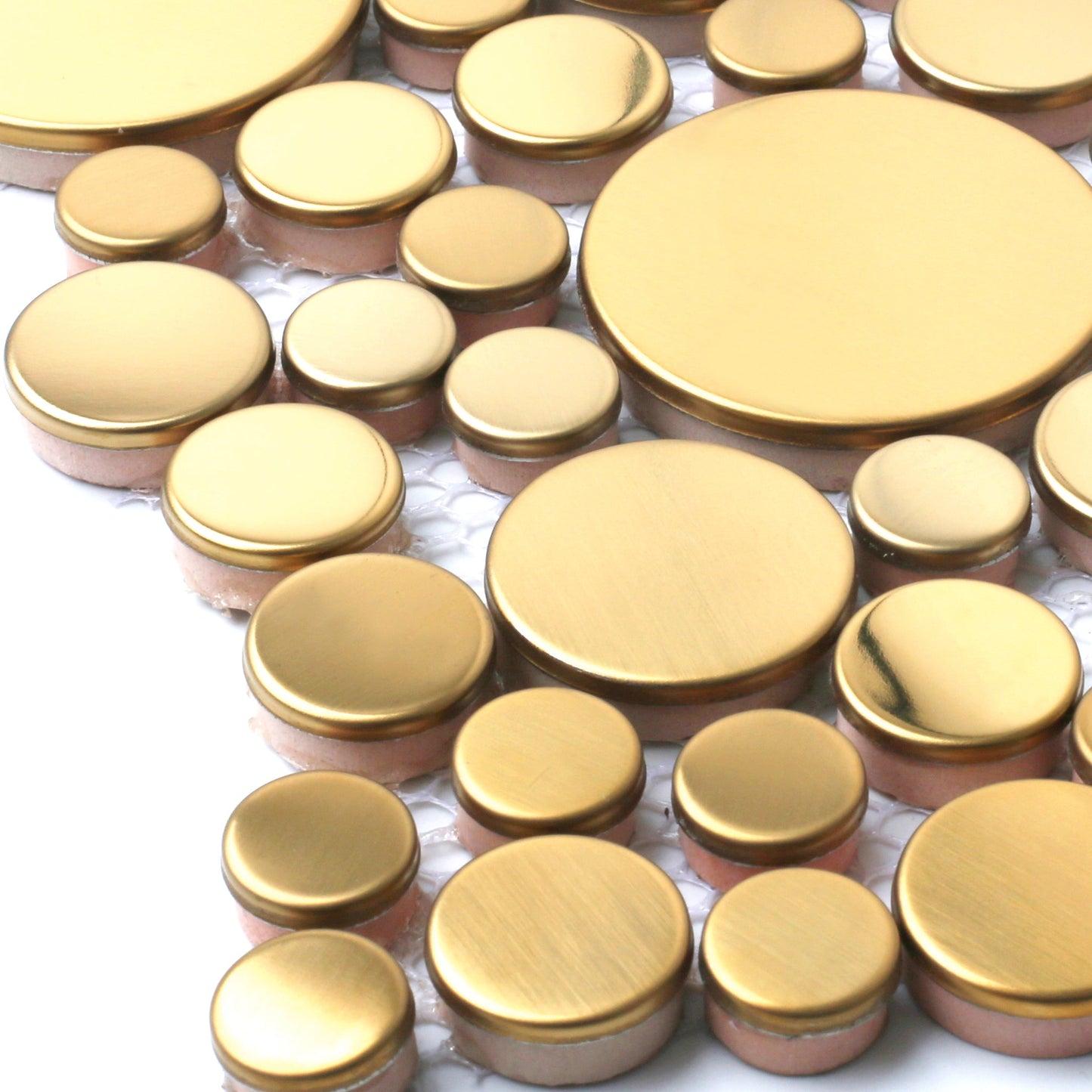 Wall Backsplash Tile Gold Bubble Mosaic Tile Kitchen Bathroom(Pack of 5)
