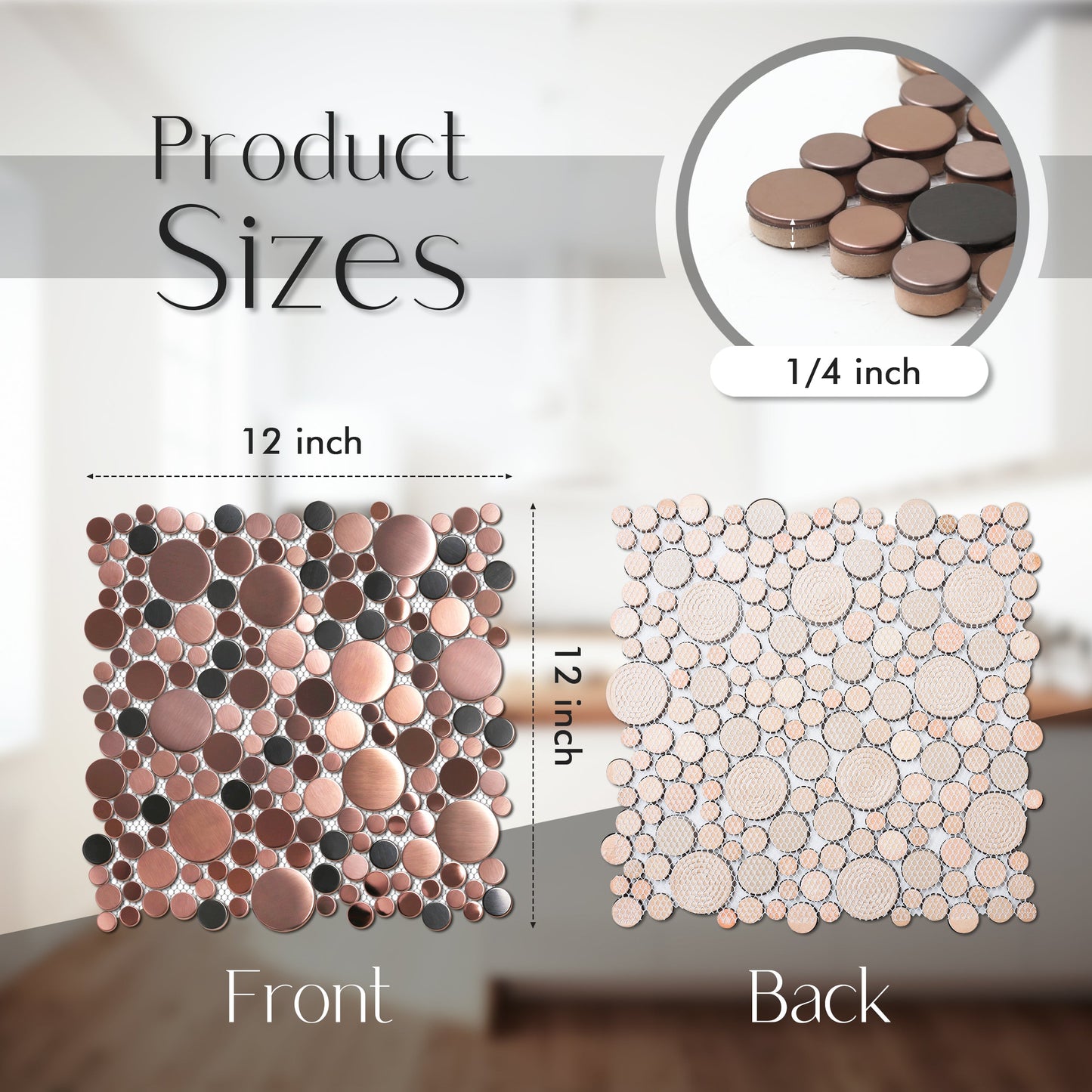 Bubble Mosaic Tile for Wall Backsplash Kitchen Bathroom (Pack of 5)