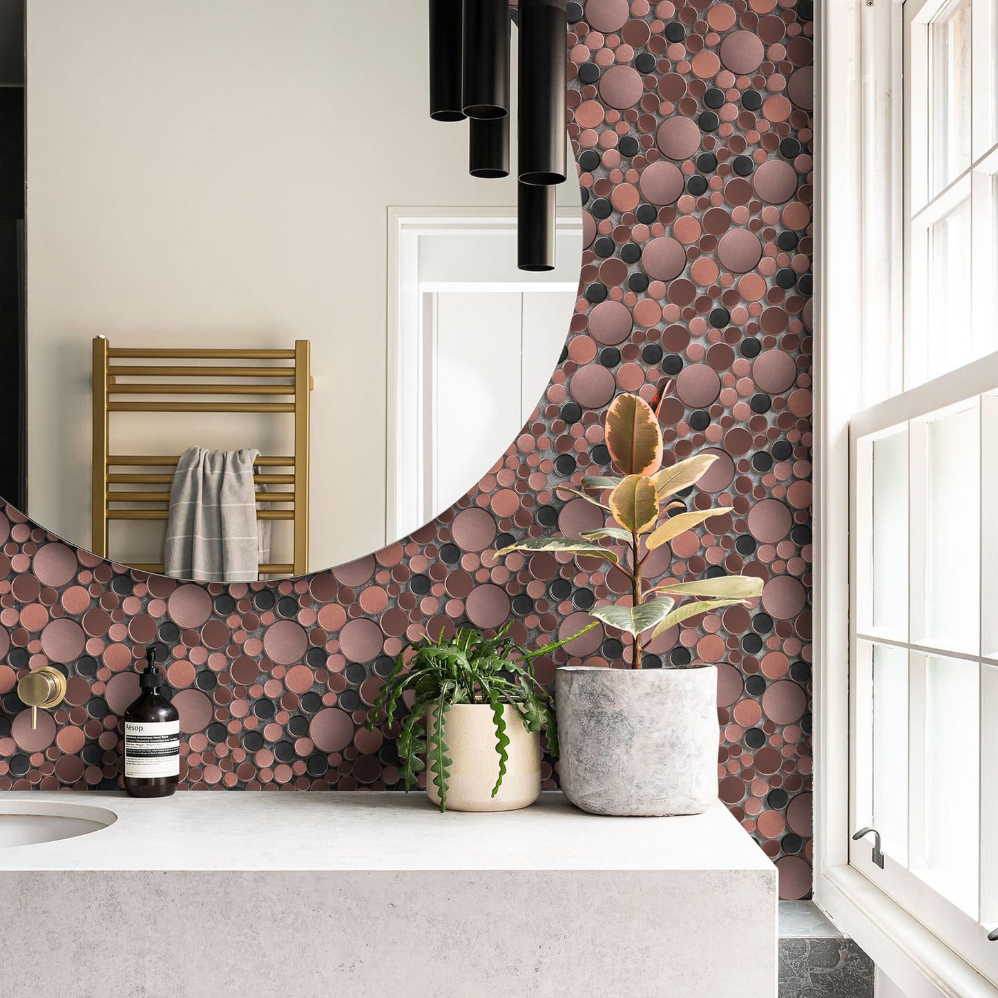 Bubble Mosaic Tile for Wall Backsplash Kitchen Bathroom (Pack of 5)