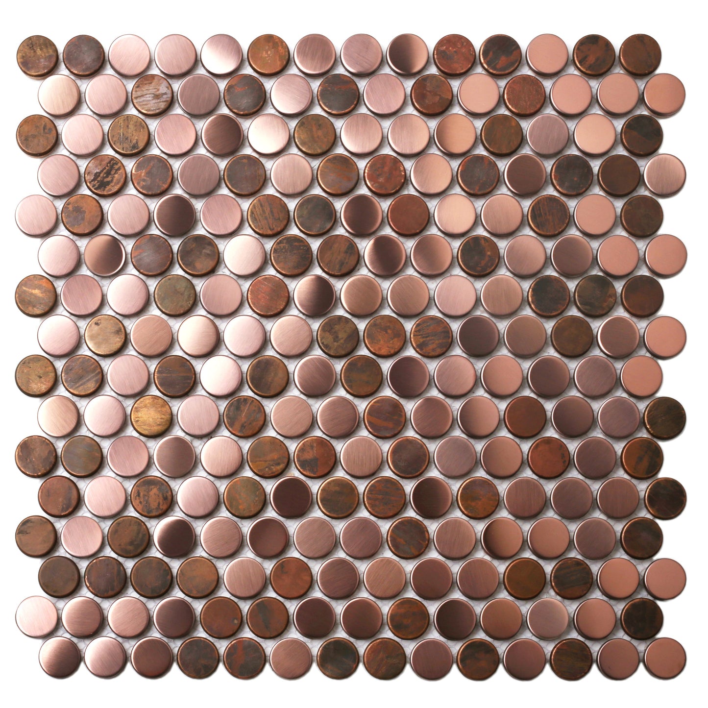 Wall Backsplash Tile Copper Penny Round Mosaic Tiles (Pack of 5)