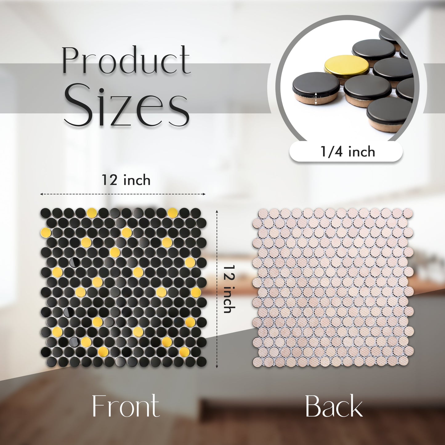 Backsplash Tile for Kitchen Bathroom Penny Round Mosaic(Pack of 5)