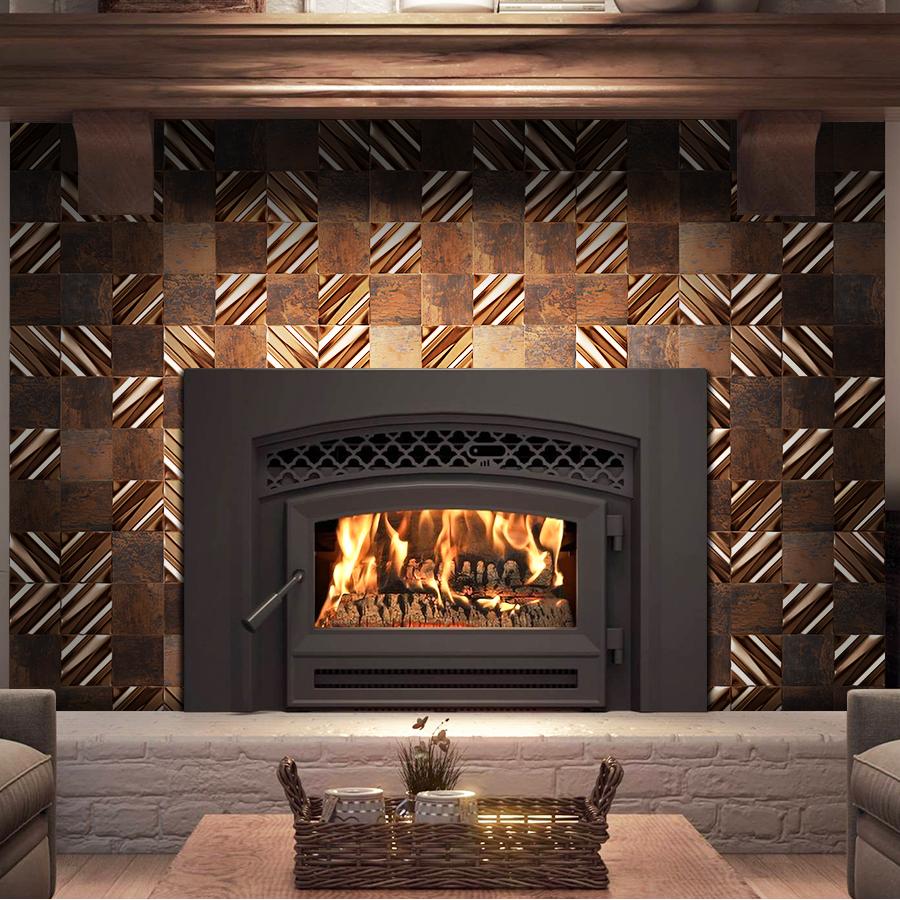 3D Antique Copper Tile for Backsplash Accent Wall Real Bronze Mosaic (Pack of 5)