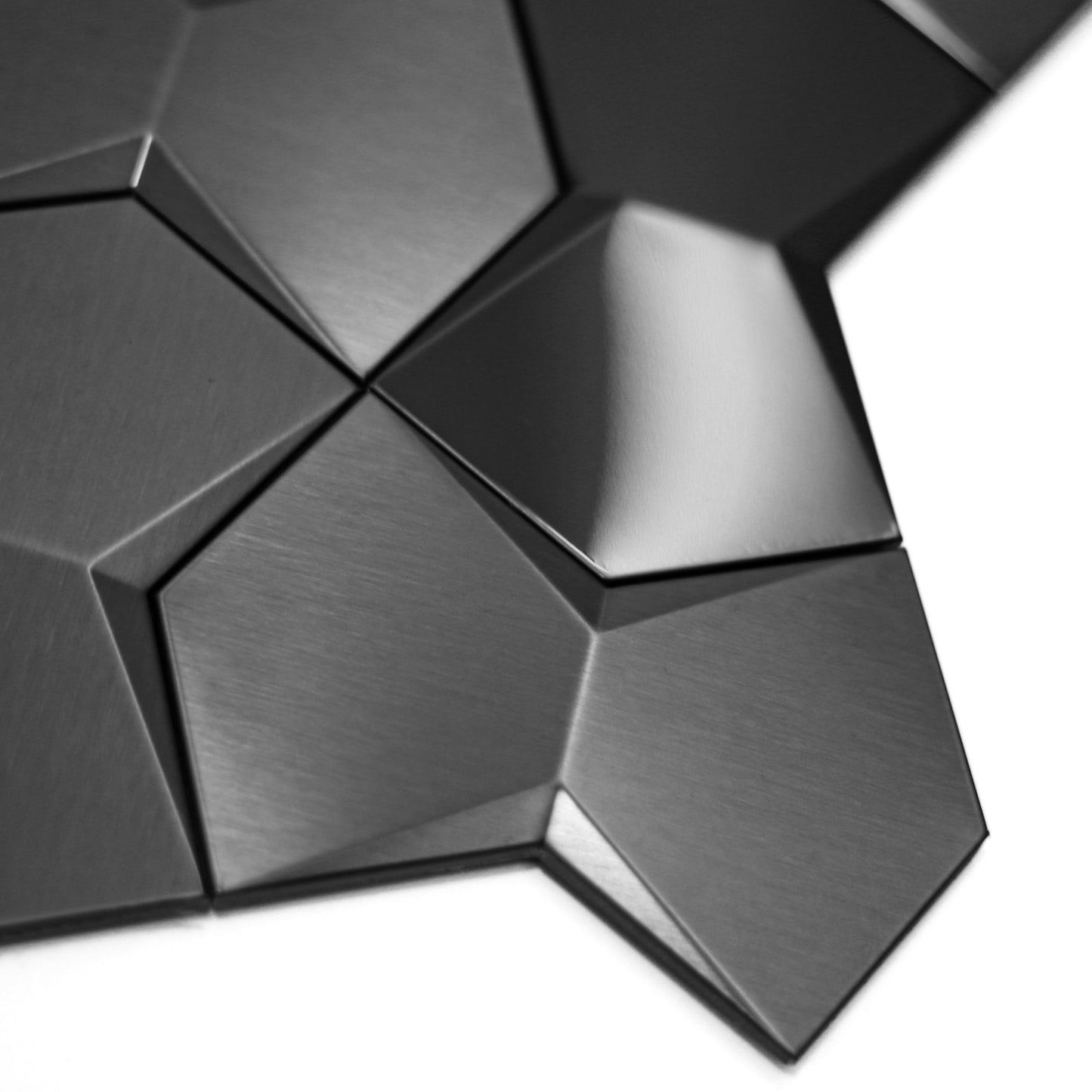 Black 3D Wall Panels Metallic Long Hexagon Backsplash Tile (Pack of 5)