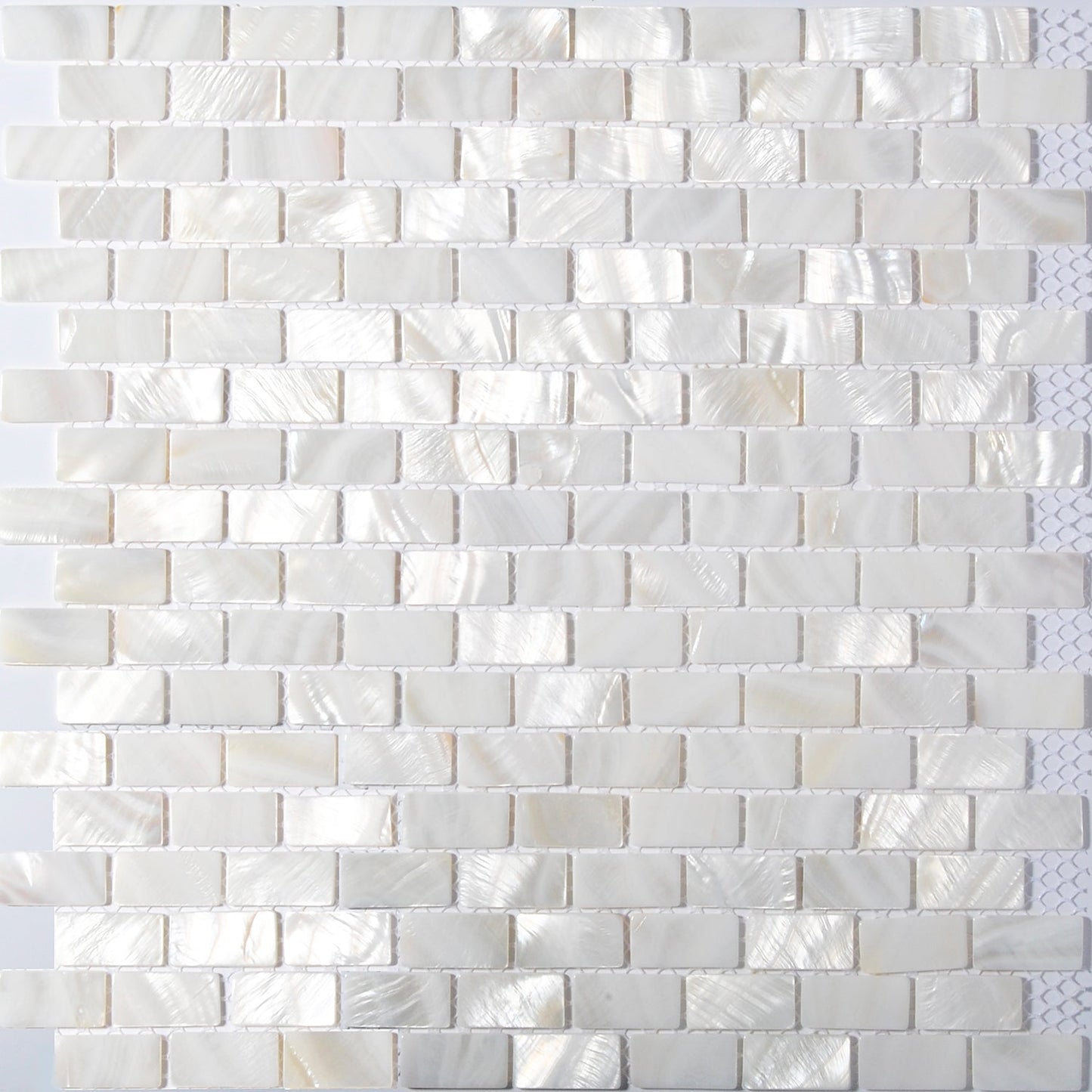 TST Mother Of Pearl Tiles White Subway Interlocking Gliterring Fresh Water Shell Tile
