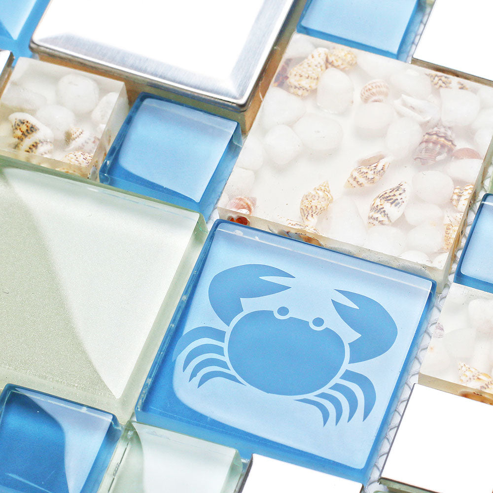New Idea Tile TST Marine Animals Beach Style Inner Conch Kitchen Bath Backsplash Accent Mosaic Tiles TSTNB11