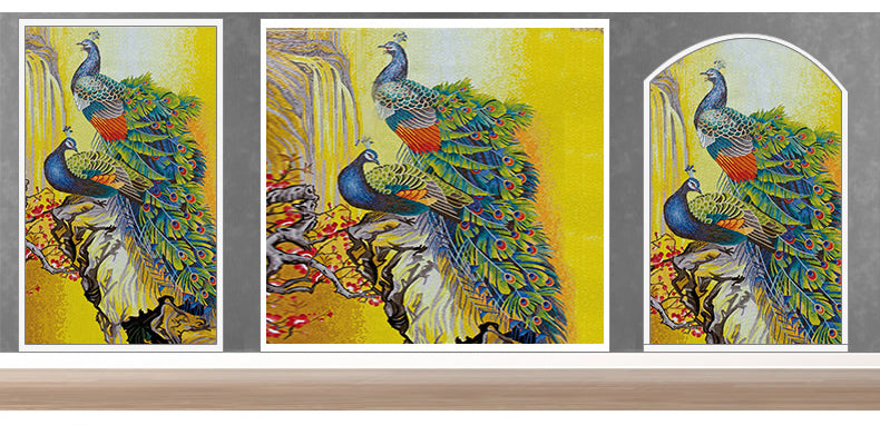 TST Mosaic Mural Peacock Flower Home Hotel Wall Deco Art Mosaic TSTBSM006