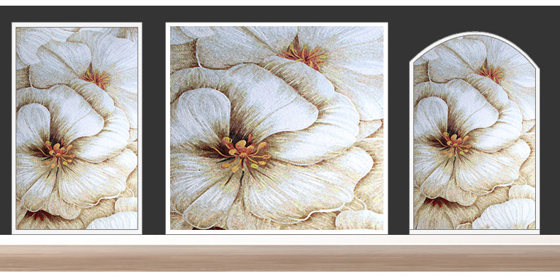 TST Jade Glass Mosaic Mural Tiles Bisazza Style Customized White Floral Mosaic Tile Home Wall Decor TSTBSM014