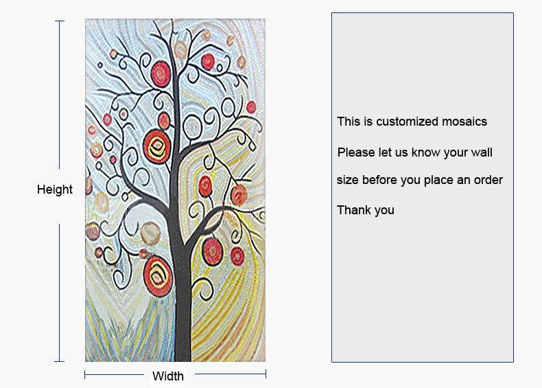 TST Mosaic Mural Candy Color Red Happiness Love Tree Lollipop Bedroom Study Deco