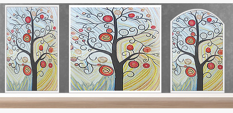 TST Mosaic Mural Candy Color Red Happiness Love Tree Lollipop Bedroom Study Deco
