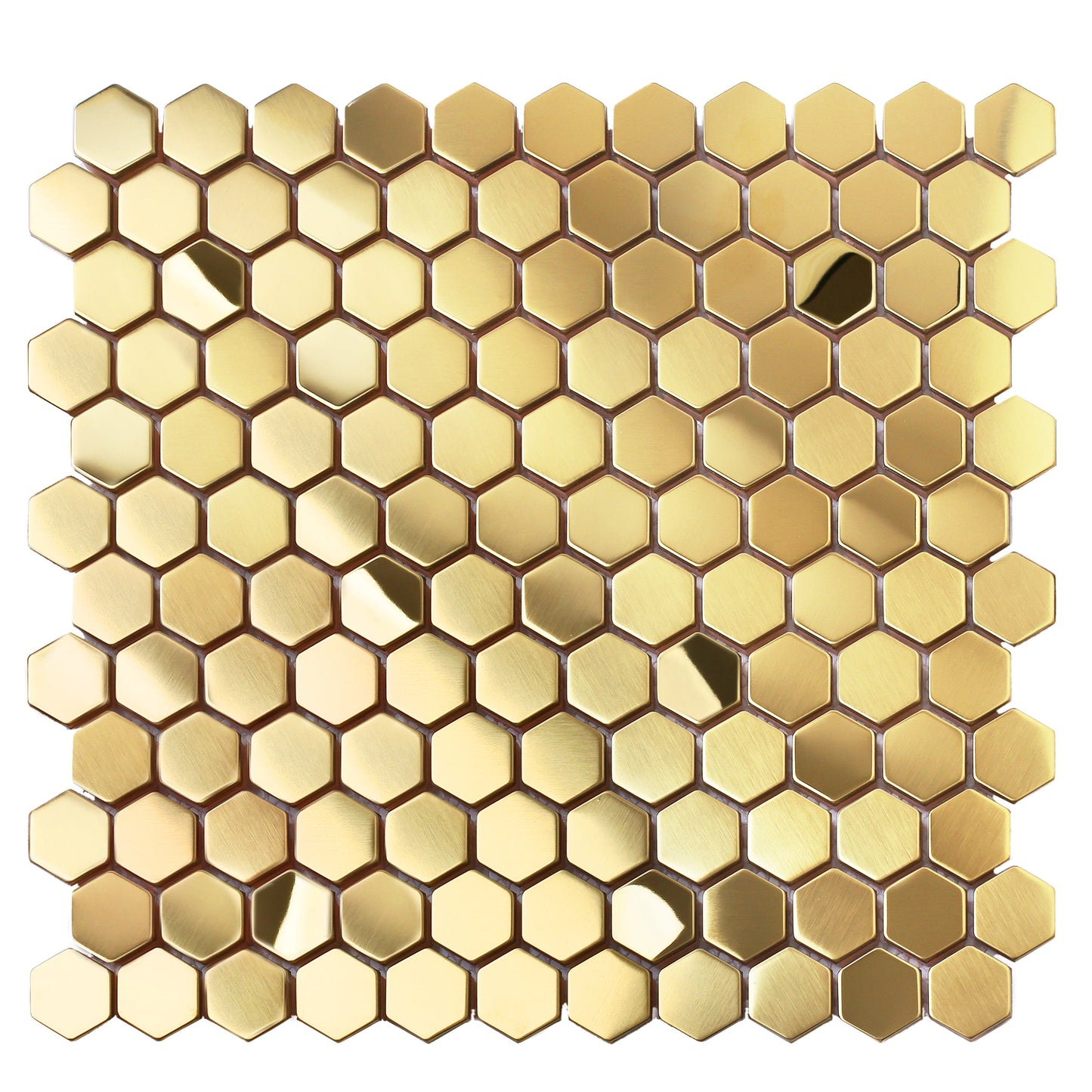 Gold Hexagon Tile for Kitchen Wall Backsplash Bathroom Shower Floor Accent Wall (Pack of 5)