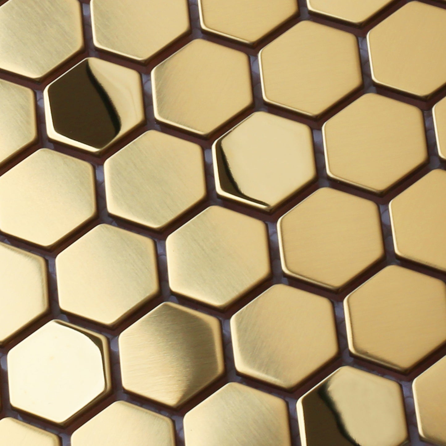 Gold Hexagon Tile for Kitchen Wall Backsplash Bathroom Shower Floor Accent Wall (Pack of 5)