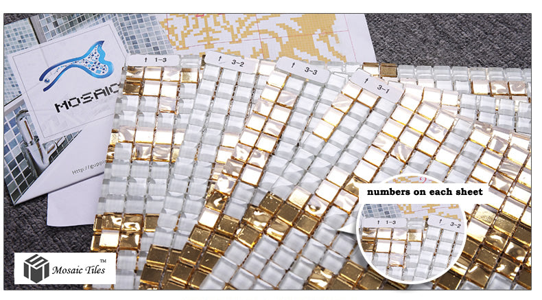 TST Mosaic Collages Golden Magpie Pattern Customized Hotel Home Remolding Shower Wall Tiles