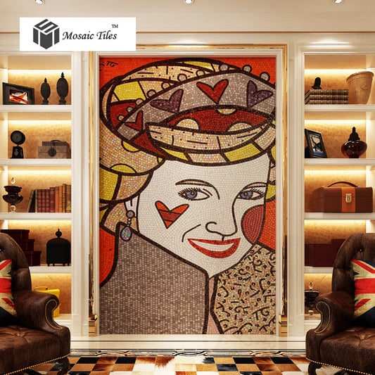 TST Mosaic Murals Famous Picture The Queen's Portrait Abstract Cartoon Figure Art Wall Design