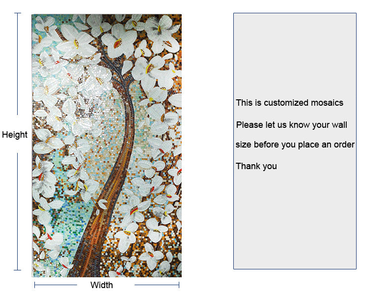 TST Mosaic Murals Fortune Lucky Tree Colorful Wall Deco Art Design TSTBSM016