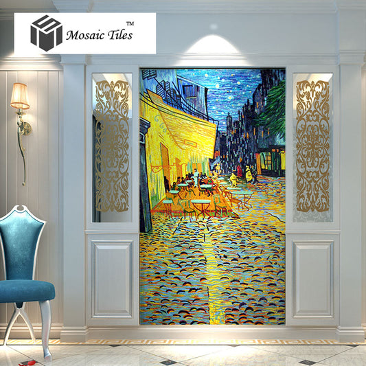 TST Mosaic Murals Deco Wall Customized Art Mosaic Van Gogh Oil Painting The Night Cafe