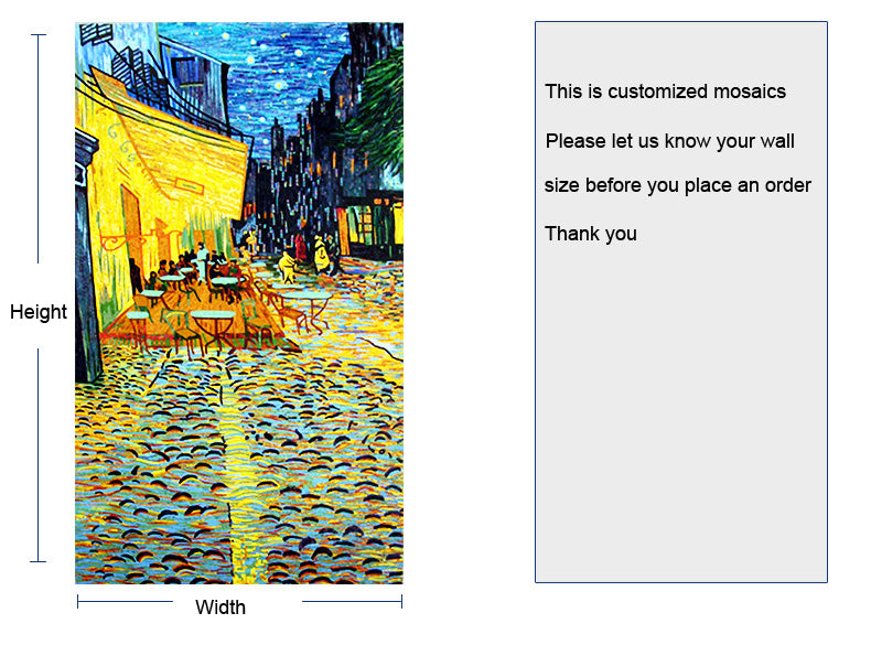 TST Mosaic Murals Deco Wall Customized Art Mosaic Van Gogh Oil Painting The Night Cafe