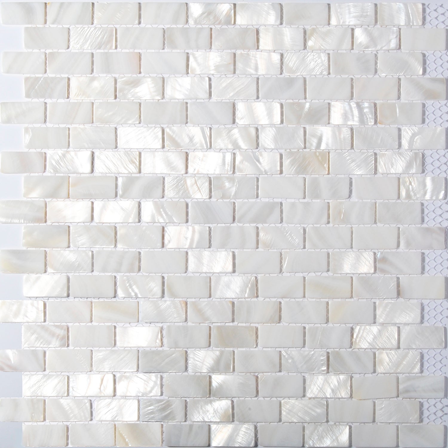 TST Mother Of Pearl Tiles White Subway Interlocking Gliterring Fresh Water Shell Tile