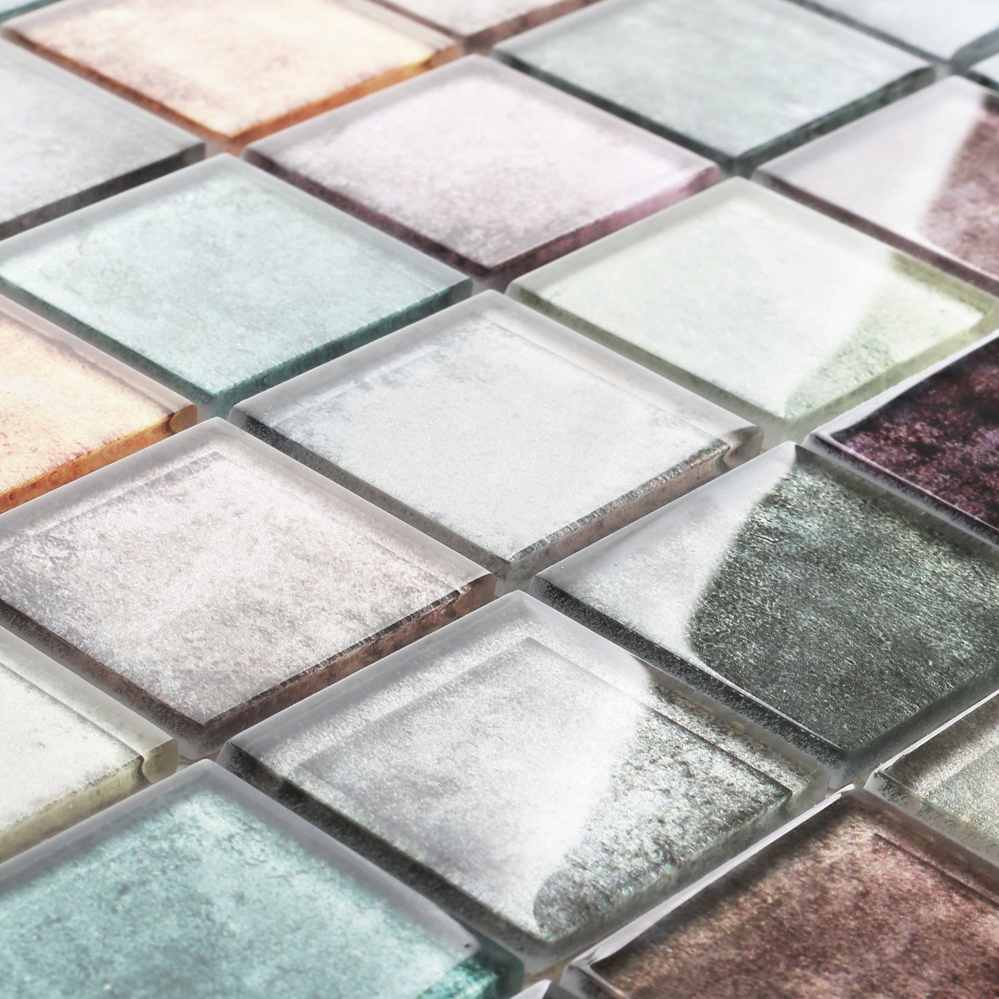 2'' x 2'' Antique Glass Mosaic Tile for Wall Backsplash (Pack of 5)