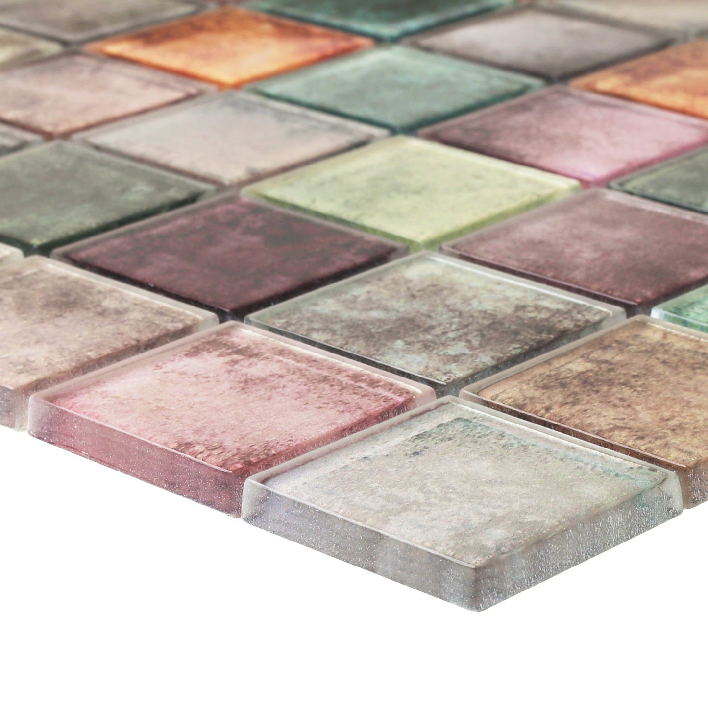 2'' x 2'' Antique Glass Mosaic Tile for Wall Backsplash (Pack of 5)