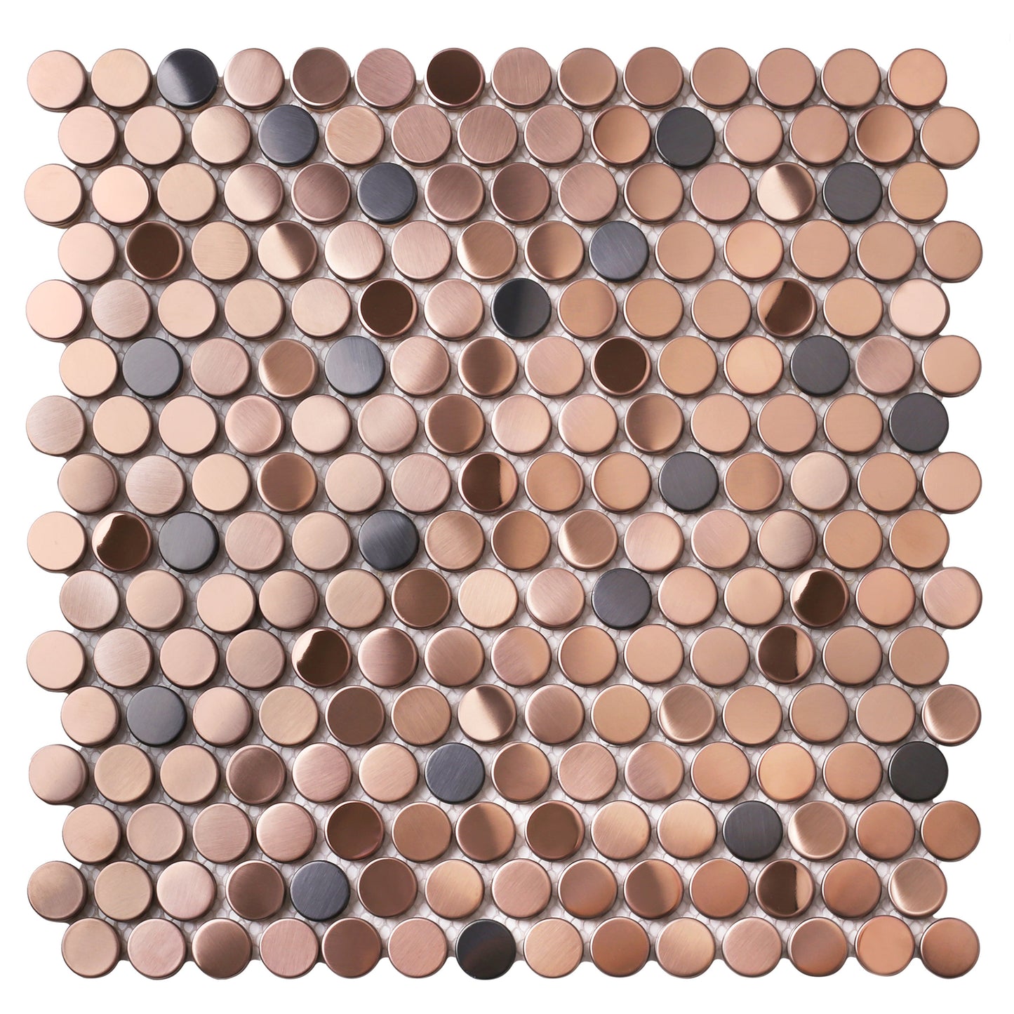 Copper Bronze Penny Round Mosaic Tile for Wall Backsplash (Pack of 5)