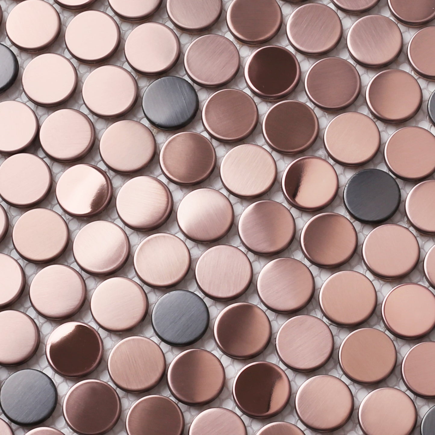 Copper Bronze Penny Round Mosaic Tile for Wall Backsplash (Pack of 5)