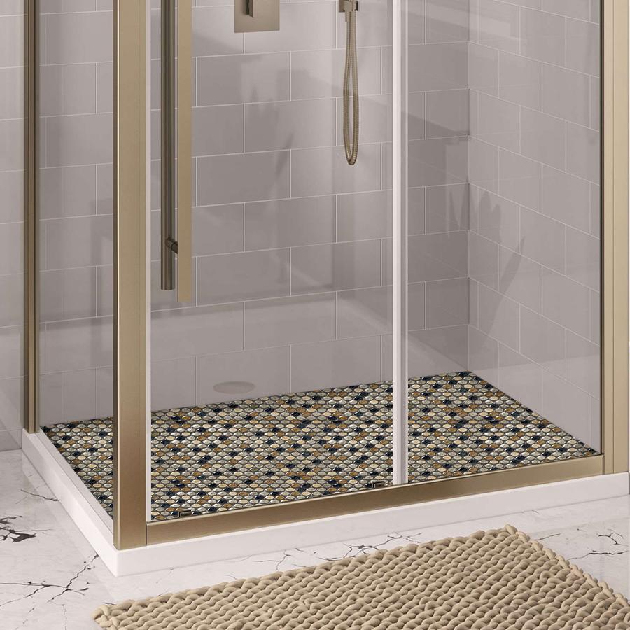 Penny Round Porcelain Mosaic Tiles for Wall Backsplash, Shower Floor, Accent Wall (Pack of 5)