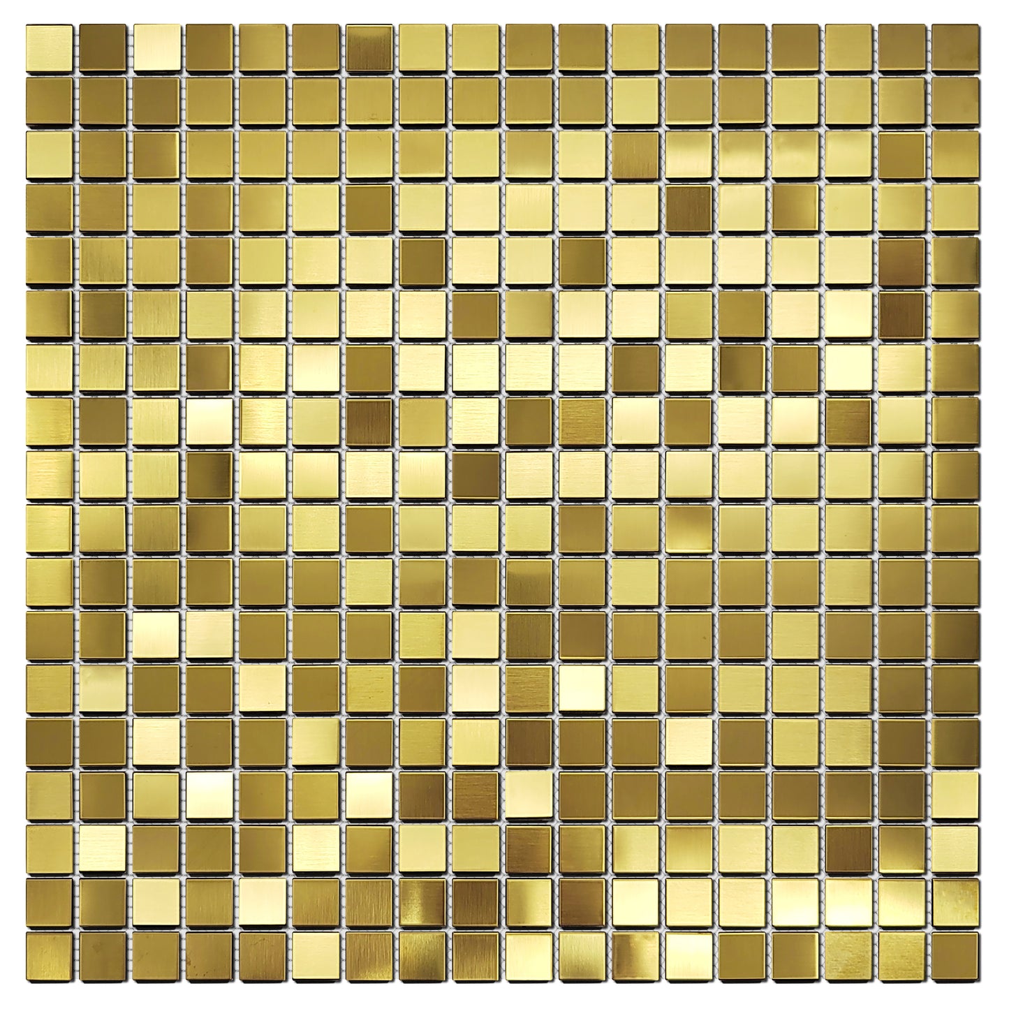 Gold Tile Squares 12 x 12 Inch, Gold Square Mosaic Tiles for Kitchen Backsplash, Bathroom Wall, Accent Wall (Pack of 5)
